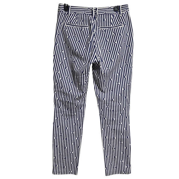 ANTHROPOLOGIE THE ESSENTIAL SLIM TROUSERS PANTS BLUE WHITE SZ 6 - Picture 6 of 11